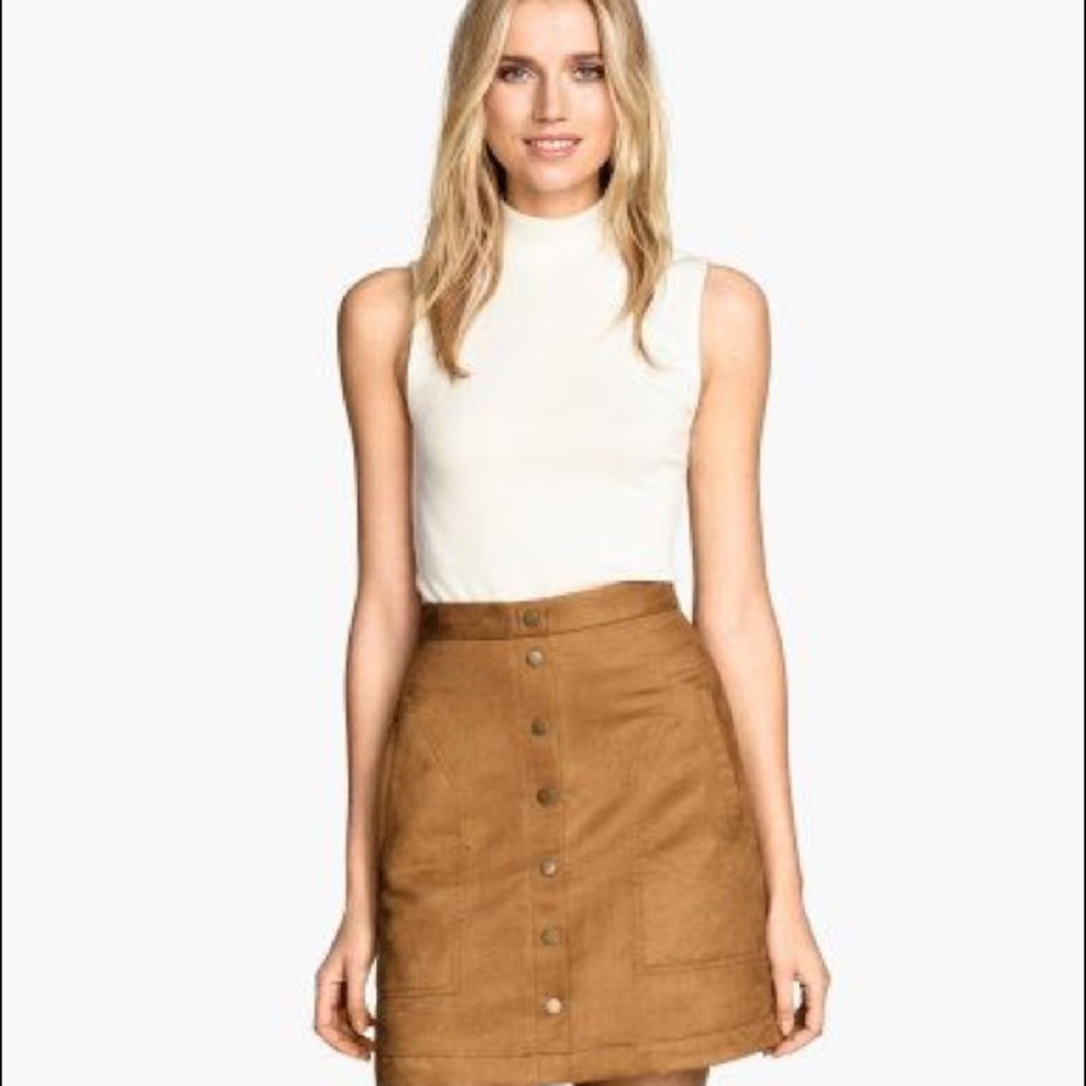 H&M Ribbed White Sleeveless Crop Top